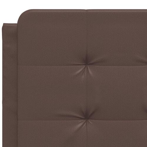 Sengeramme med LED-lys 120x200 cm kunstlæder brun