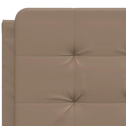 Sengeramme med LED-lys 120x200 cm kunstlæder cappuccinofarvet