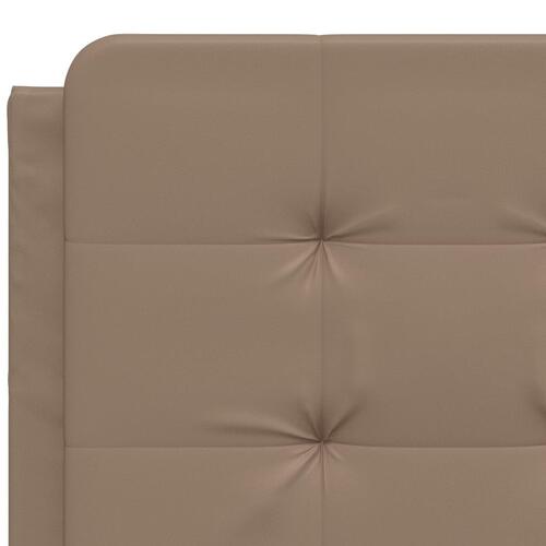 Sengeramme med LED uden madras 140x200 cm cappuccinofarvet