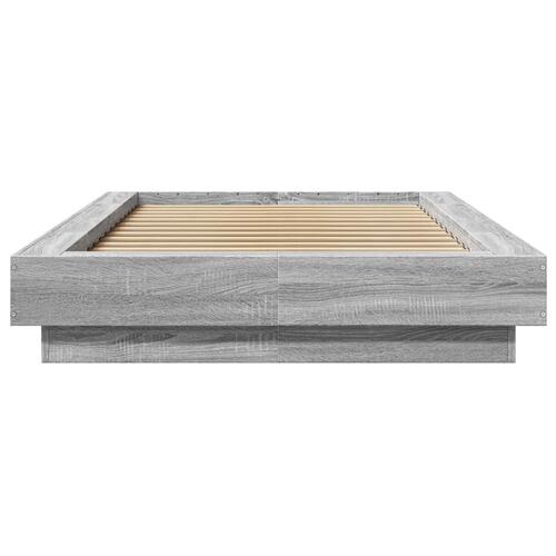 Sengeramme 100x200 cm konstrueret træ grå sonoma-eg