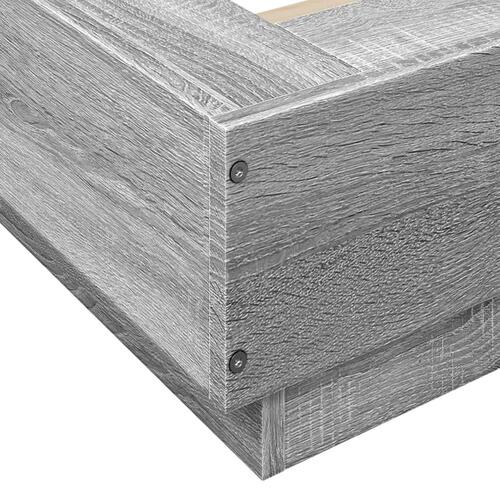 Sengeramme 100x200 cm konstrueret træ grå sonoma-eg