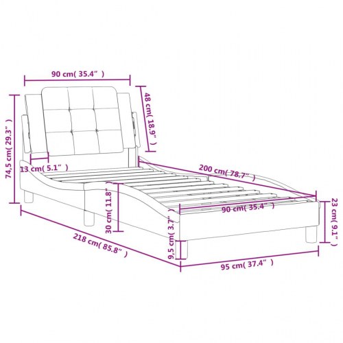 Sengeramme uden madras Zadar 90x200 cm kunstlæder sort