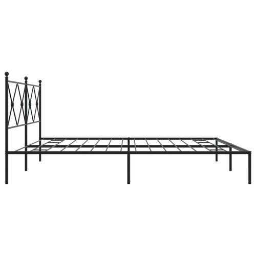 Sengeramme med sengegavl 200x200 cm metal sort