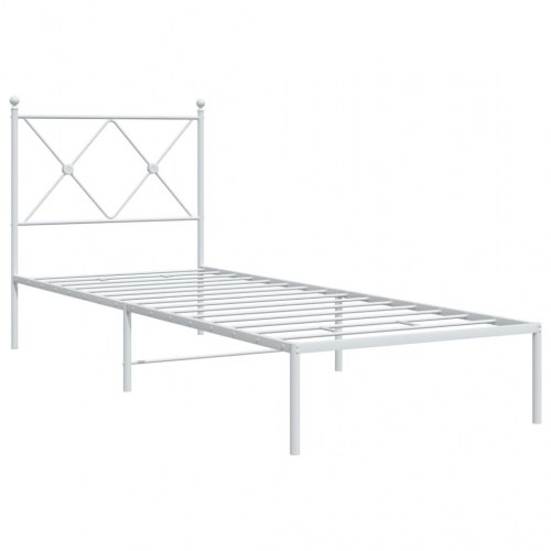 Sengeramme med sengegavl 80x200 cm metal hvid