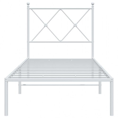 Sengeramme med sengegavl 80x200 cm metal hvid