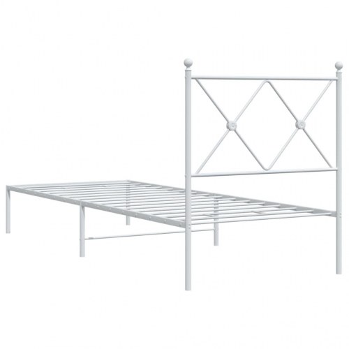 Sengeramme med sengegavl 80x200 cm metal hvid