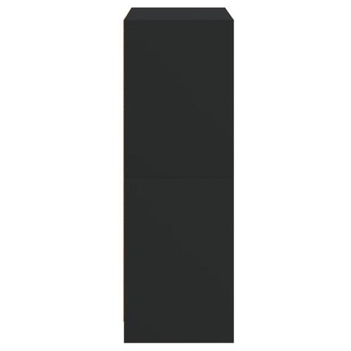 Skab med låger 68x37x109 cm konstrueret træ sort