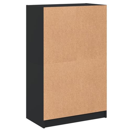 Skab med låger 68x37x109 cm konstrueret træ sort