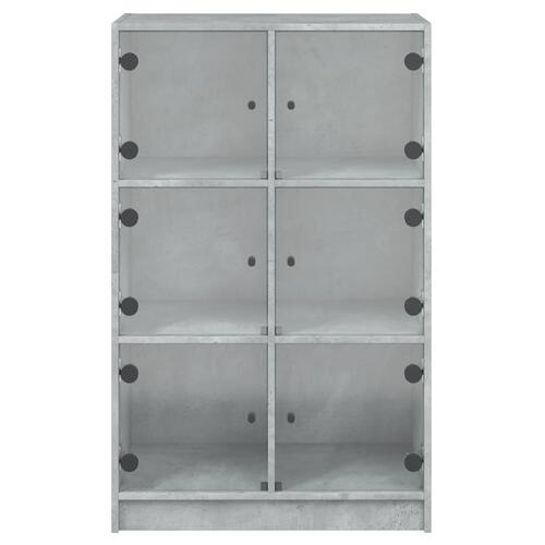 Skab med låger 68x37x109 cm konstrueret træ betongrå