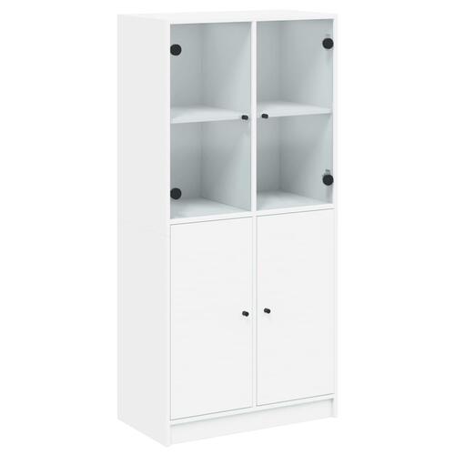 Skab med låger 68x37x142 cm konstrueret træ hvid