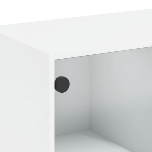 Skab med låger 68x37x142 cm konstrueret træ hvid