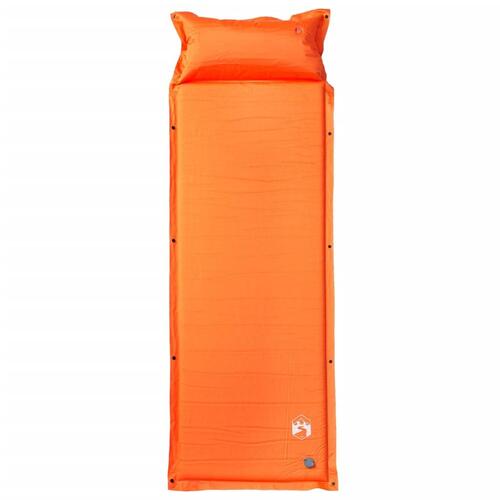 Selvoppustelig campingmadras med pude orange