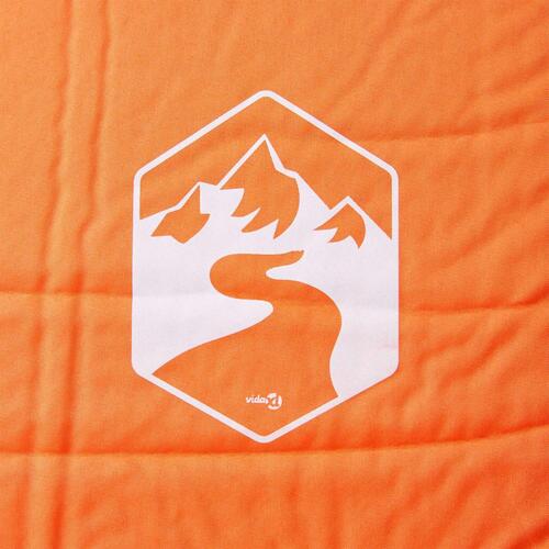Selvoppustelig campingmadras med pude orange