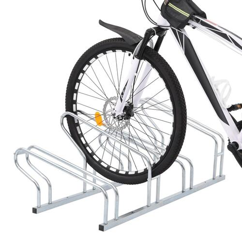 Cykelstativ til 4 cykler fritstående galvaniseret stål