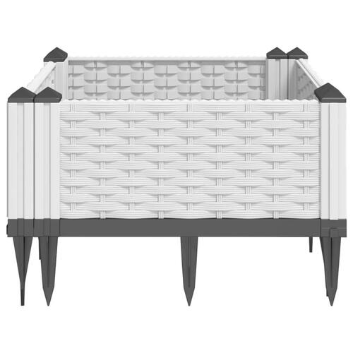 Plantekasse med spyd 42,5x42,5x28,5 cm PP hvid