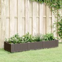 Plantekasse med spyd 125x40x28,5 cm PP brun