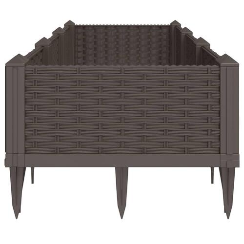 Plantekasse med spyd 125x40x28,5 cm PP brun