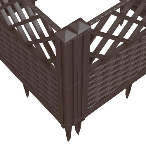 Plantekasse med spyd 125x40x28,5 cm PP brun