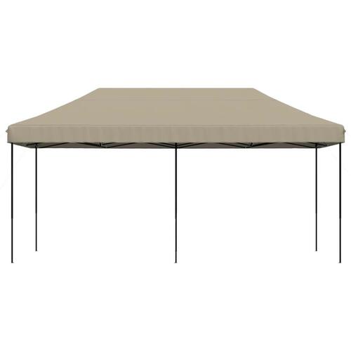 Foldbart pop up-festtelt 580x292x315 cm gråbrun