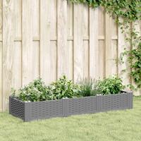 Plantekasse med spyd 125x40x28,5 cm PP lysegrå