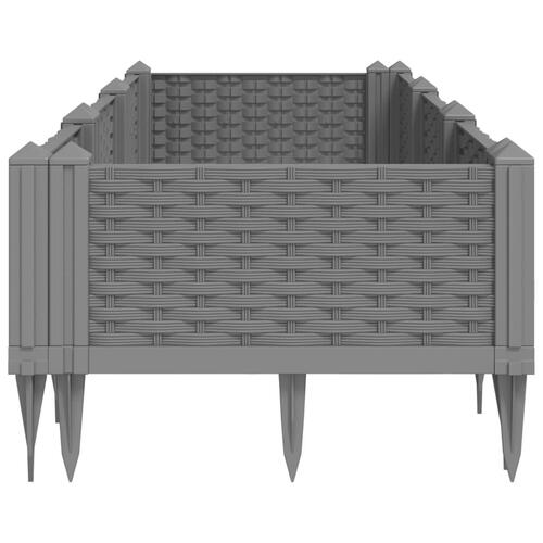 Plantekasse med spyd 125x40x28,5 cm PP lysegrå