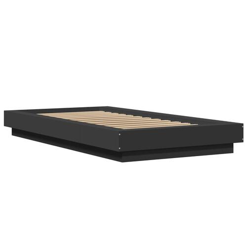 Sengeramme 100x200 cm konstrueret træ sort