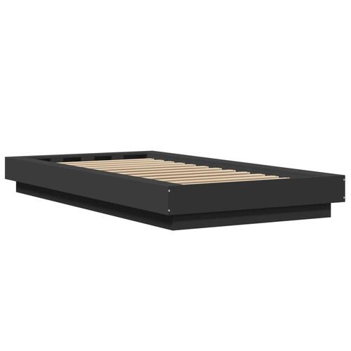 Sengeramme 100x200 cm konstrueret træ sort
