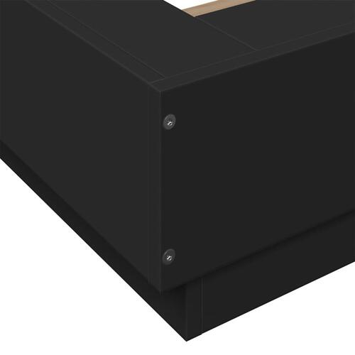 Sengeramme 100x200 cm konstrueret træ sort