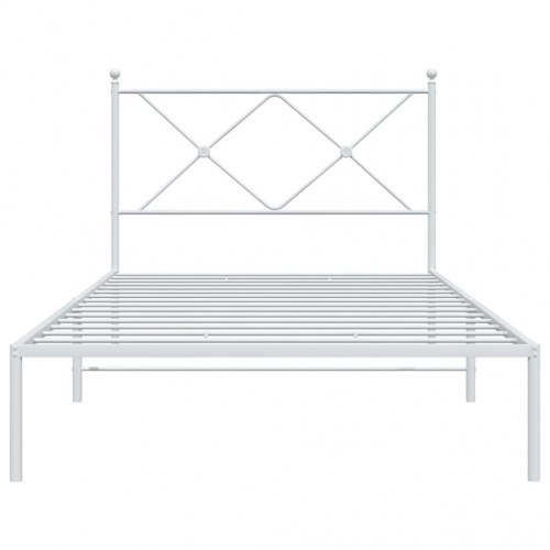 Sengeramme med sengegavl 100x190 cm metal hvid