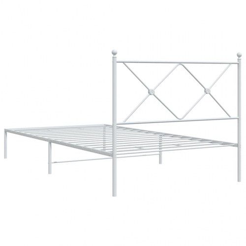Sengeramme med sengegavl 100x190 cm metal hvid