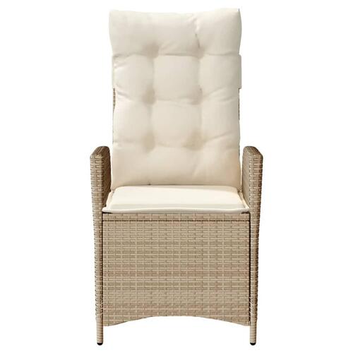 Havestole 2 stk. med lænefunktion og hynder polyrattan beige