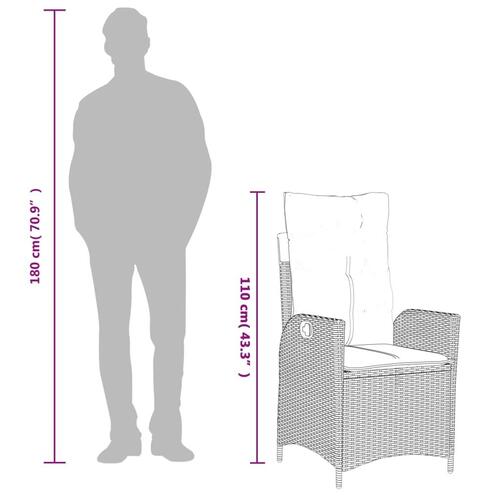 Spisebordssæt til haven 7 dele med hynder polyrattan beige