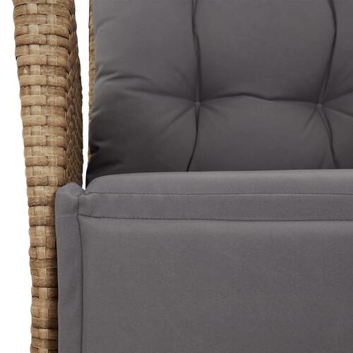 Spisebordssæt til haven 7 dele med hynder polyrattan beige