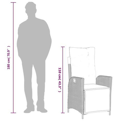 Spisebordssæt til haven 7 dele med hynder polyrattan beige