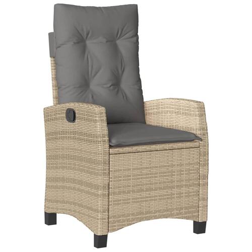 Spisebordssæt til haven 5 dele med hynder polyrattan beige