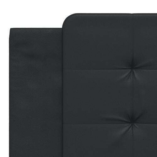 Sengeramme med LED-lys 180x200 cm kunstlæder sort