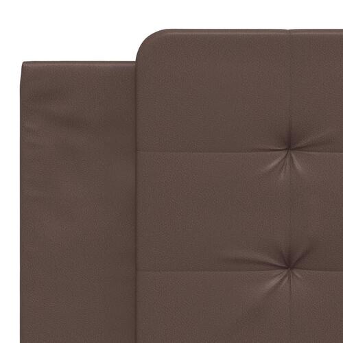 Sengeramme med LED-lys 100x200 cm kunstlæder brun