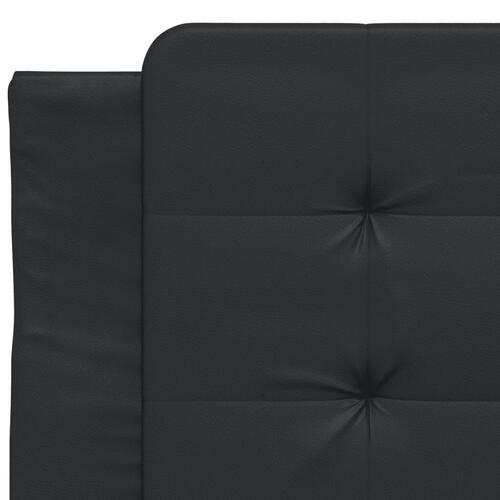 Sengeramme med LED-lys 90x200 cm kunstlæder sort