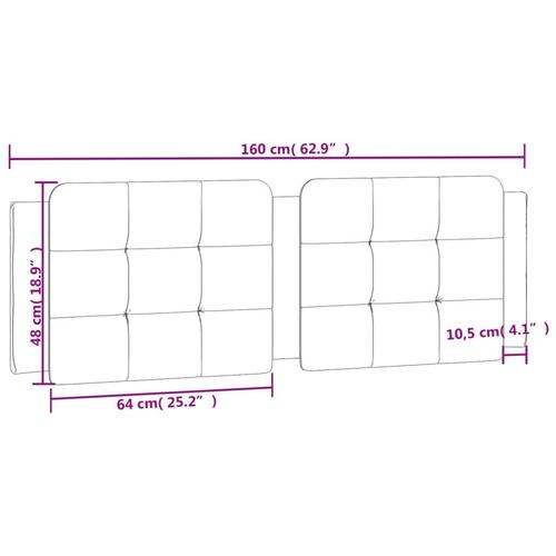 Gavlpude 160 cm kunstlæder sort