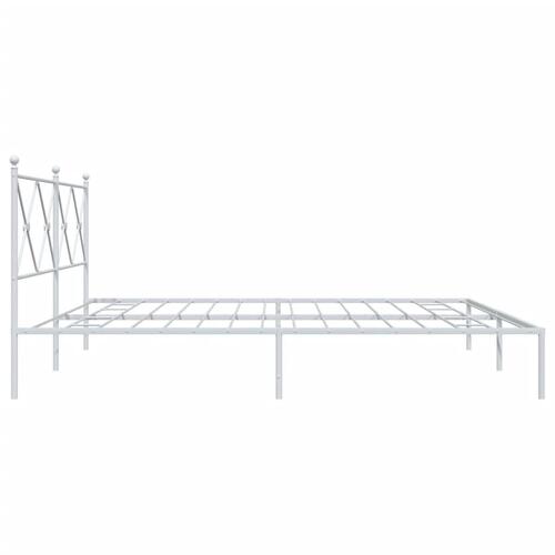 Sengeramme med sengegavl 200x200 cm metal hvid