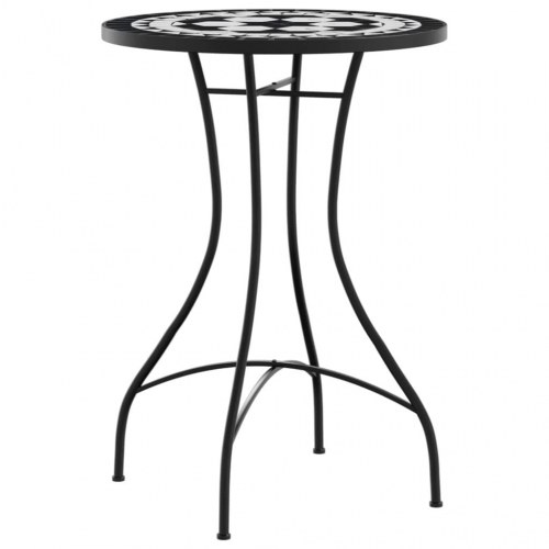 Bistrobord med mosaikdesign Ø50 x 70 cm - keramisk, sort/hvid