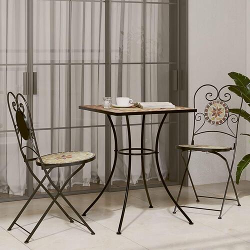 Bistrobord med mosaikdesign 60xx60x74 cm keramisk terrakotta
