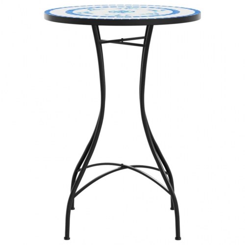 Bistrobord med mosaikdesign Ø50 x 70 cm - keramisk, blå/hvid