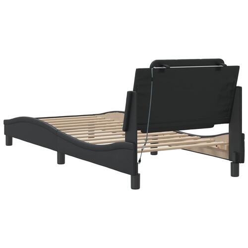 Sengeramme med LED-lys 80x200 cm kunstlæder sort