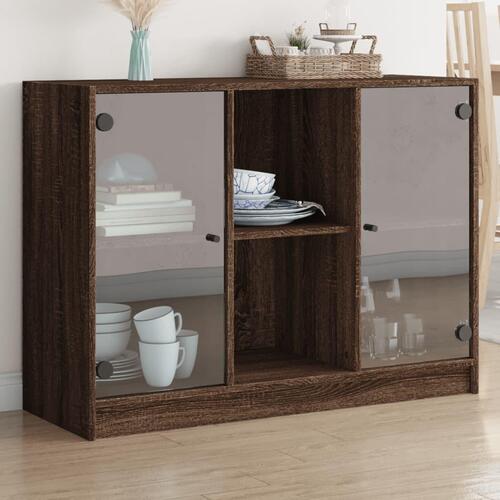 Skænk 102x37x75,5 cm konstrueret træ brun egetræsfarve