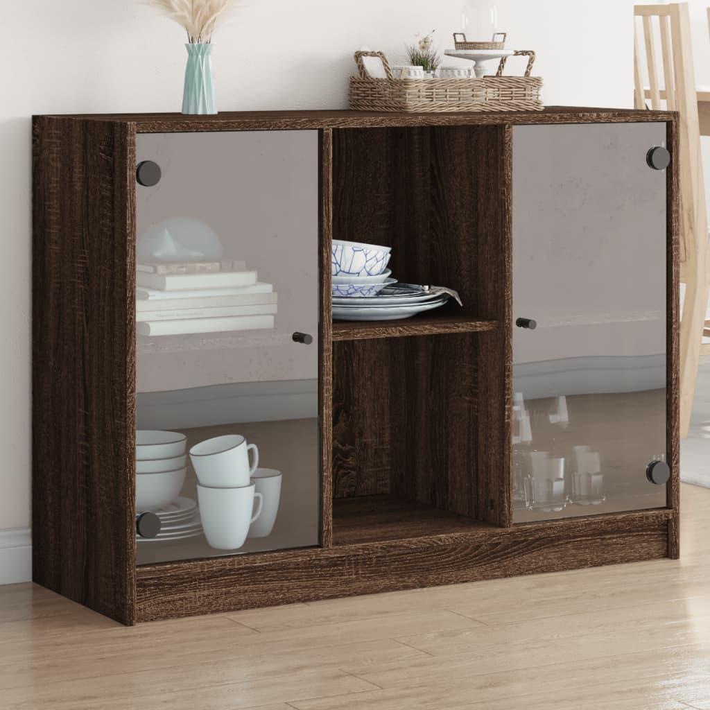 Skænk 102x37x75,5 cm konstrueret træ brun egetræsfarve