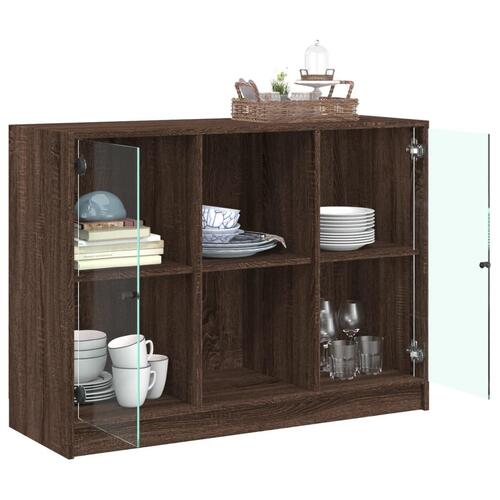 Skænk 102x37x75,5 cm konstrueret træ brun egetræsfarve