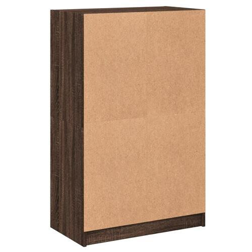 Skab med låger 68x37x109 cm konstrueret træ brun egetræsfarve