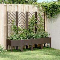 Plantekasse med espalier 160x40x142 cm PP brun