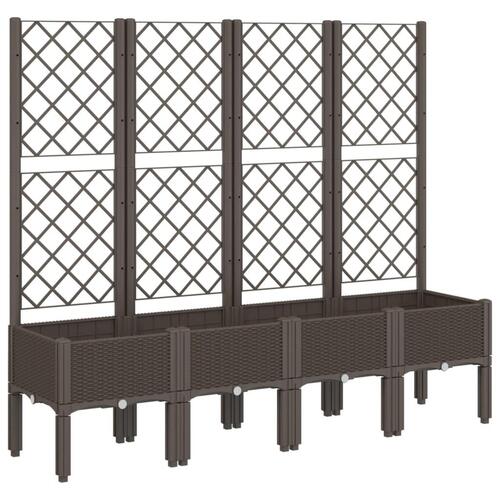 Plantekasse med espalier 160x40x142 cm PP brun
